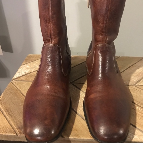 Brown leather boots main image 4